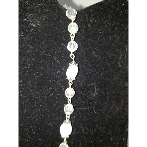 A Statement Necklace Costume Jewelry AB Rhinestones And Beads Victorian Inspired - Picture 3 of 11